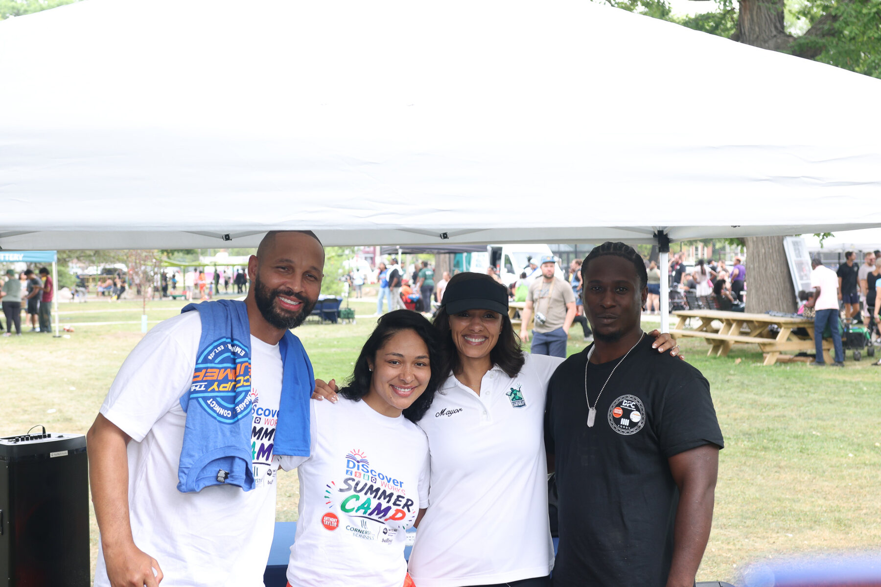 Ronnie Kirk, Mayor Mary Sheffield, and the Ford family at Occupy the Summer
